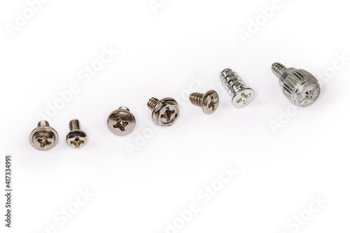 Different cross recessed sheet metal screws and machine screws