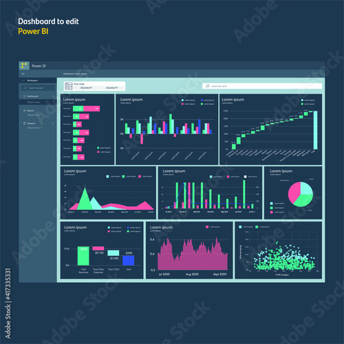 Business financial dashboard dark