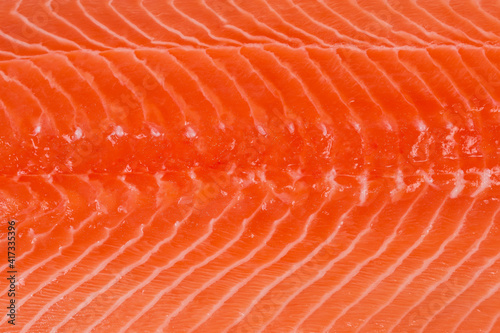 Εκτύπωση καμβά Texture of salmon fillet flesh close-up, background