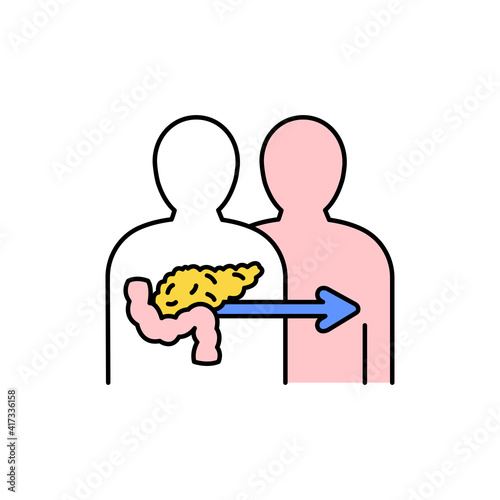 Pancreas transplant color line icon. Eating show. Autonomous sensory meridian response, sound waves as a symbol of enjoying sounds. Editable stroke.