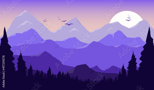 Mountain beautiful landscape background vector design illustration  © Emil