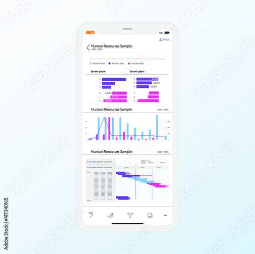 Mobile dashboard with project plan