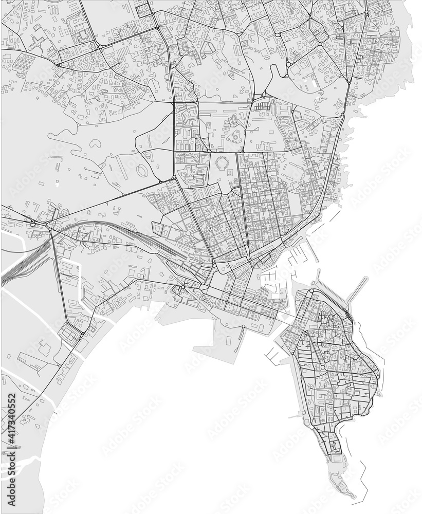 Fototapeta premium map of the city of Syracuse, Italy