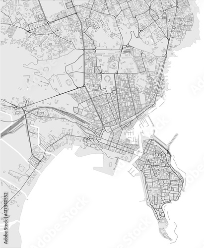 map of the city of Syracuse, Italy