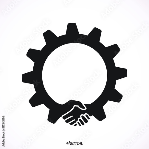 Creative handshake sign and industrial idea concept background, design for poster flyer cover brochure ,business idea ,industrial sign,abstract background.vector illustration - stock vector