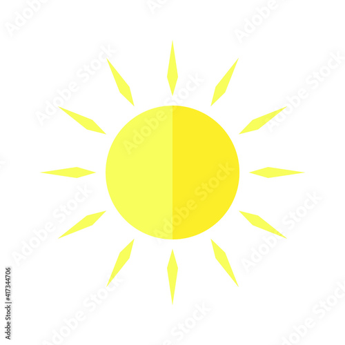 Vector illustration of summer holidays attributes on background. A sun icon.	