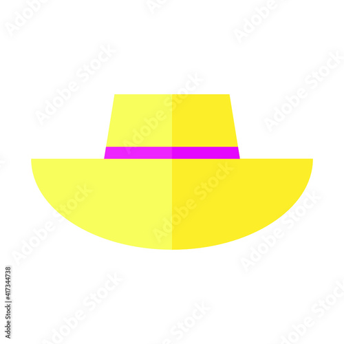 Vector illustration of summer holidays attributes on background. A summer hat icon.	