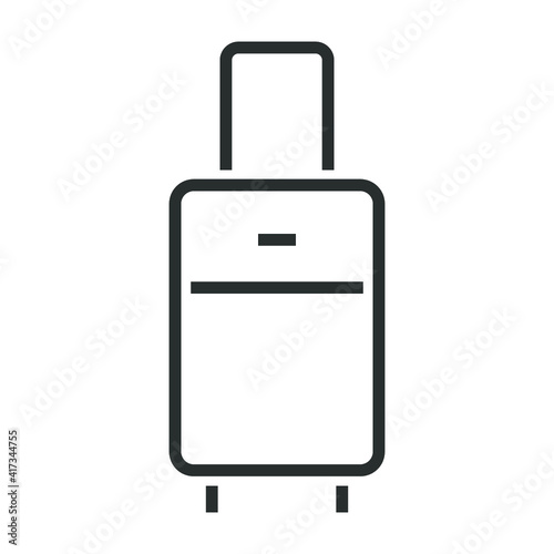 Vector illustration of summer holidays attributes on background. A journey suitcase icon.	