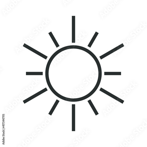 Vector illustration of summer holidays attributes on background. A sun icon. 