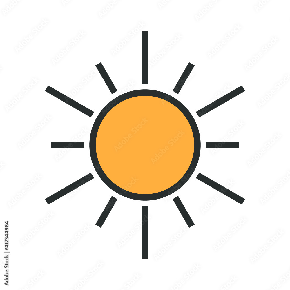 Vector illustration of summer holidays attributes on background. A sun icon. Vector illustration of summer holidays attributes on background. A sun icon.
