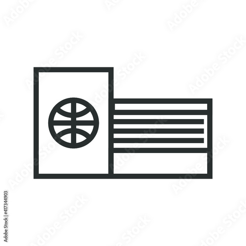 Vector illustration of summer holidays attributes on background. Passport and documents icon.
