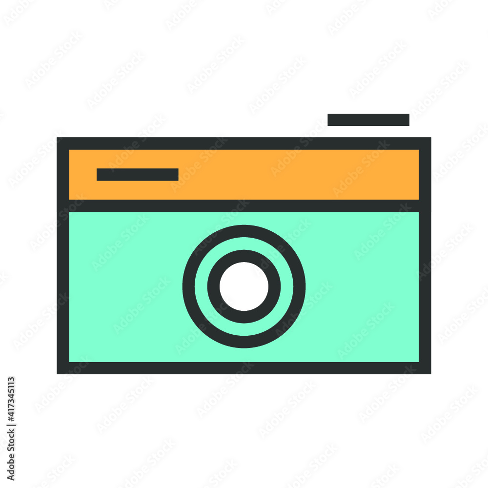 Vector illustration of travel and vocation icon on white background. Photo camera icon. Vector illustration of travel and vocation icon on white background. Photo camera icon.