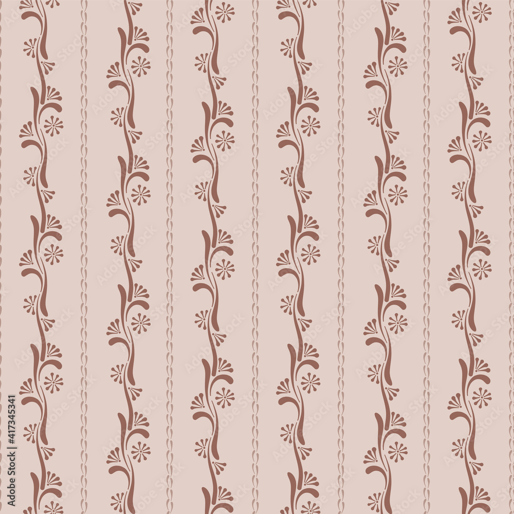 Folksy floral vertical stripes vector seamless pattern. Boho folk art flower ornament Folksy floral vertical stripes vector seamless pattern. Boho folk art flower ornament