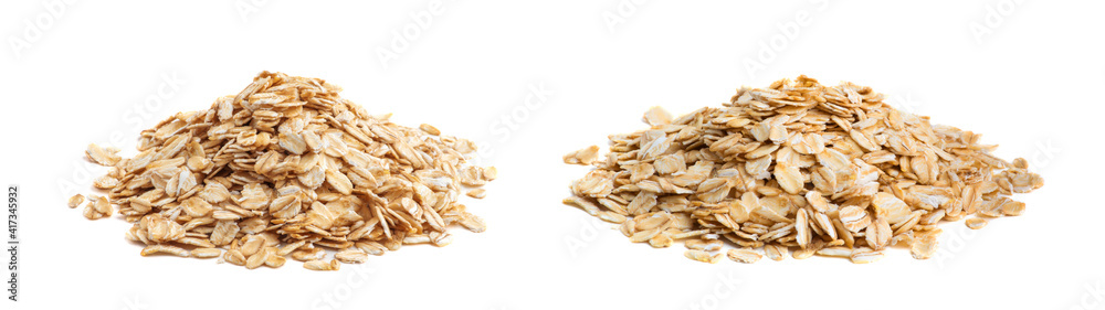 pile of oatmeal isolated on white background