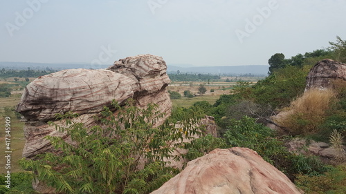 Cambodia. Peung Tanon also written as Perng Ta Norn is about 2 hours drive north of Siem Reap, to the west of Kulen National Park. Siem Reap city. Siem Reap province. photo