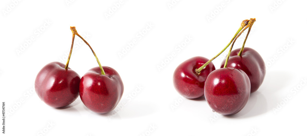 Sweet ripe cherry isolated on white background Sweet ripe cherry isolated on white background