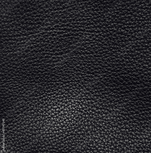 Black faux leather with fine texture.