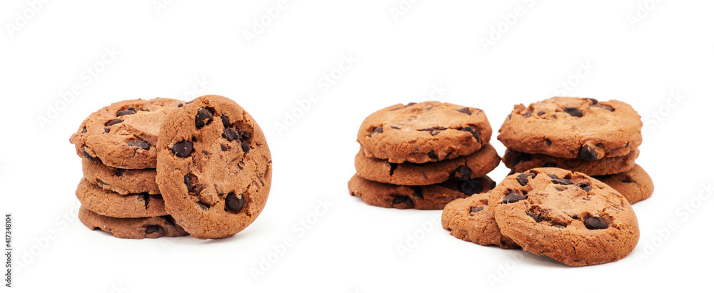 Chocolate chip cookie on white Chocolate chip cookie on white