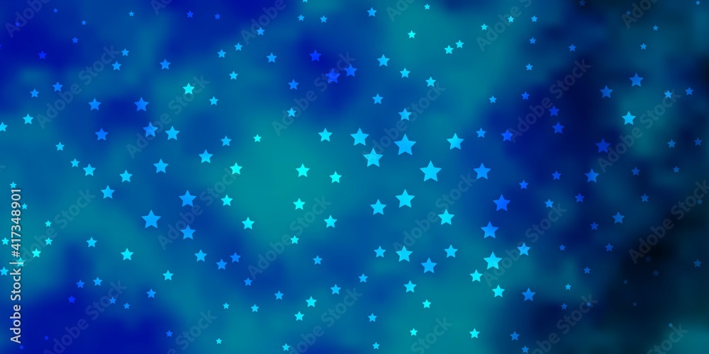 Fototapeta premium Dark BLUE vector texture with beautiful stars.