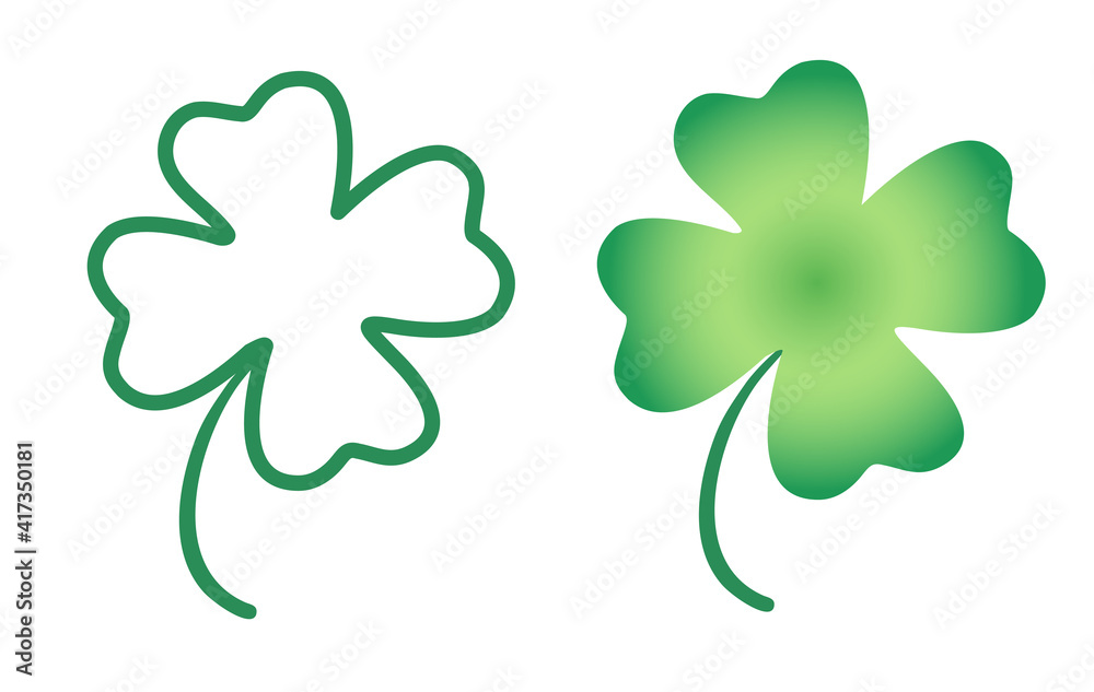 Vector set icons of lucky clover for Patrick's day.