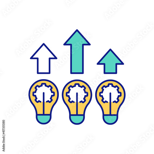 Improving falsifiability RGB color icon. Scientific hypothesis and method. Developing experimentation and research. Researcher testing subjects. Phenomenon. Isolated vector illustration