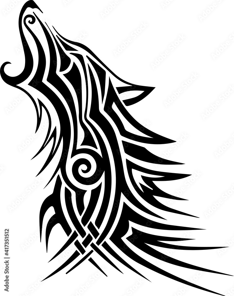 Wolf tattoo vector, Maori sleeve arm, stencil art Celtic design Wolf tattoo vector, Maori sleeve arm, stencil art Celtic design