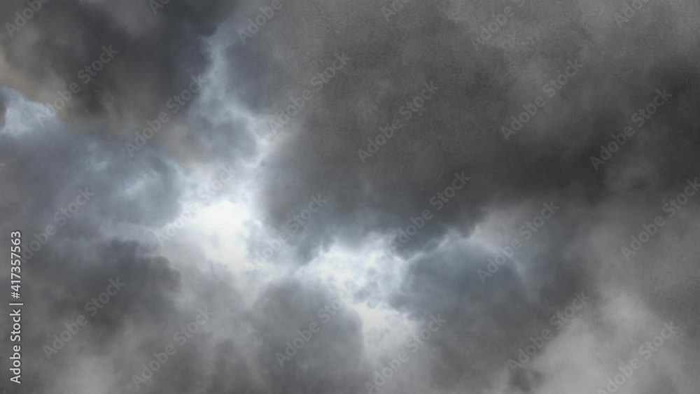 A thunderstorm that struck the cumulonimbus cloud, the point of view inside the cloud. A thunderstorm that struck the cumulonimbus cloud, the point of view inside the cloud.