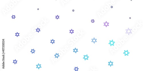 Light pink, blue vector texture with disease symbols.