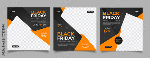 black friday sale discount social media post template