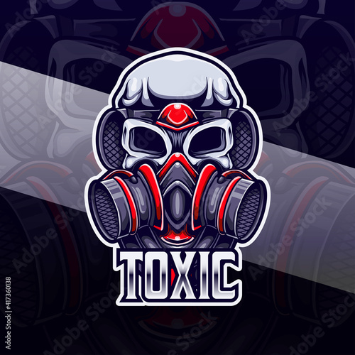 esport logo skull gas mask character icon