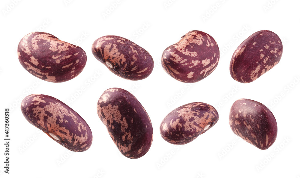 A set of red beans. Isolated on a white background A set of red beans. Isolated on a white background