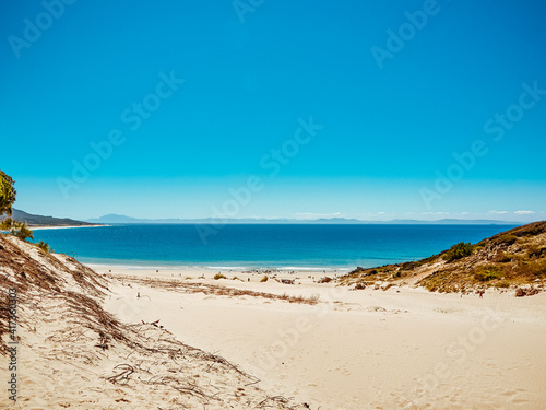 Sand dune of Bolonia beach, province Cadiz, Andalucia, Spain