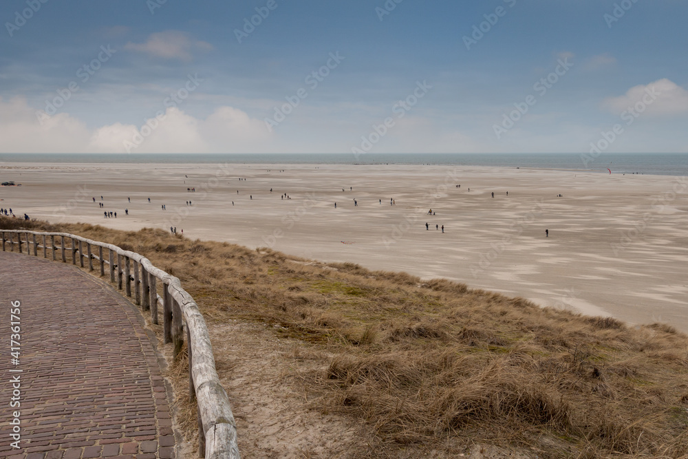Beach of the wadden island of Texel, photo taken from the lighthouse 