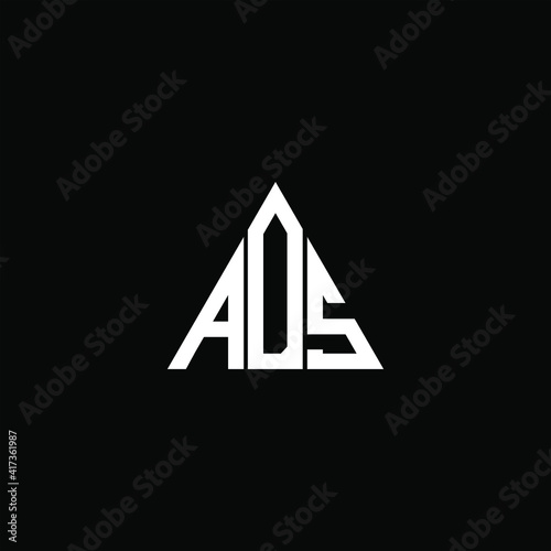 A D S letter logo abstract design on black color background. ads alphabet