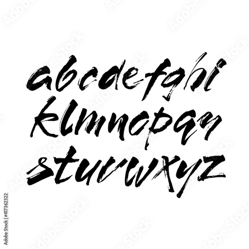 Vector Acrylic Brush Style Hand Drawn Alphabet Font. Calligraphy alphabet on a white background © farba2014