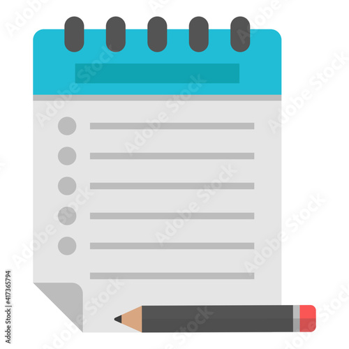 Flat design icon of todo list, checklist vector 