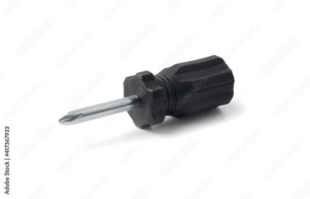 Black mini screwdriver isolated Black mini screwdriver isolated