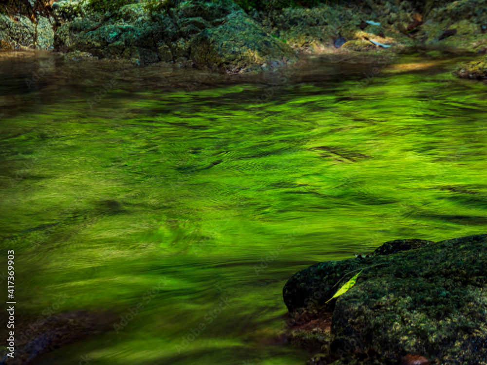 広島県廿日市市東山渓谷の水面