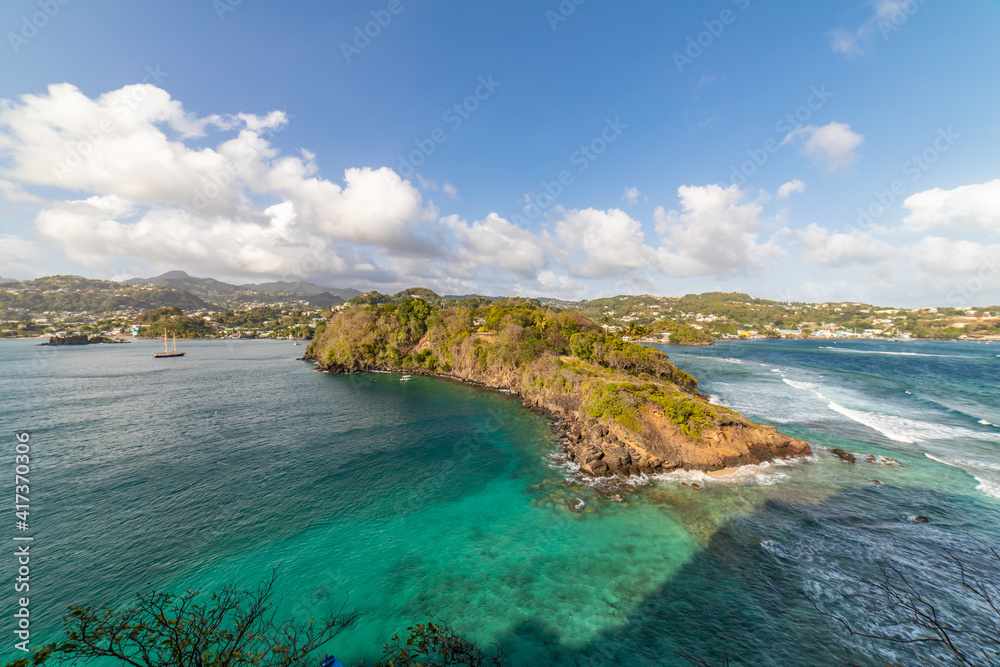 Saint Vincent and the Grenadines, view from   Fort Duvernette