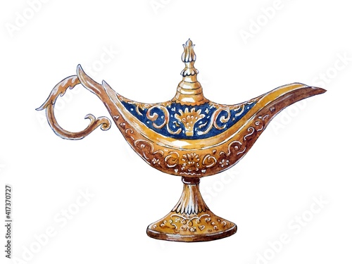 magic lamp isolated on white