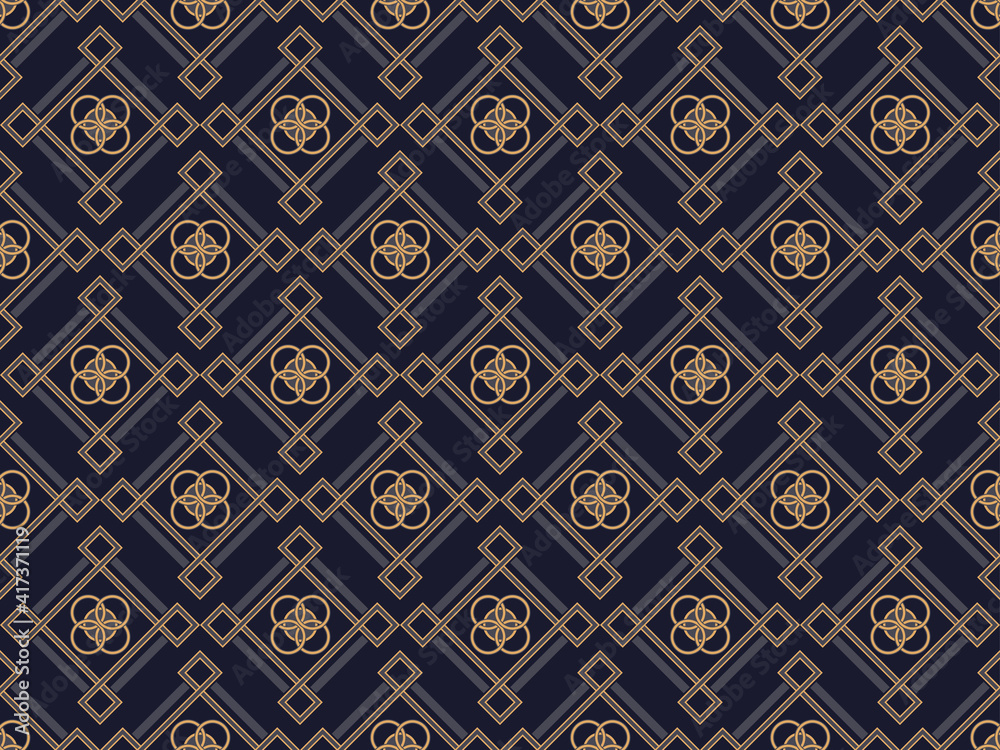 Art deco seamless pattern. Classic geometric retro ornament in gold and black in the style of the 1920s-1930s. Decor for prints, posters and interior design. Vector illustration Art deco seamless pattern. Classic geometric retro ornament in gold and black in the style of the 1920s-1930s. Decor for prints, posters and interior design. Vector illustration