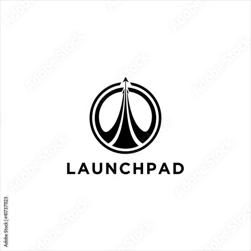 Launchpad Logo Design and Technology Start up Vector Illustration