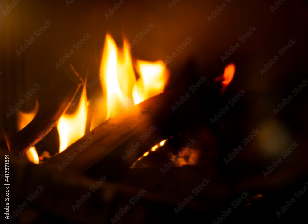 Close-up of burning wood, Lek Reczynski, Lodz Voivodeship, Poland