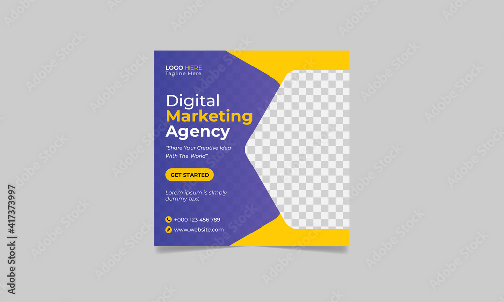 Obraz premium Digital marketing corporate business social media post