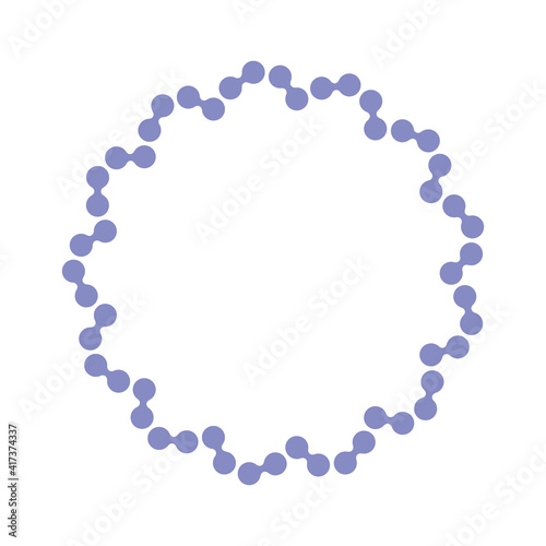 Abstract dotted vector, round yellow frame from dotes on white white background.