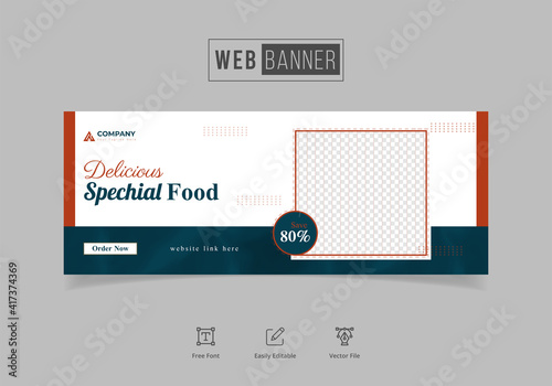  food menu and restaurant web banner template