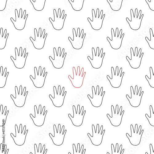 Hand line icon vector Illustration seamless pattern on white background © iukhym_vova
