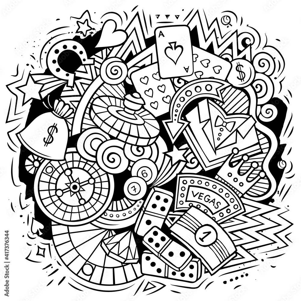 Casino cartoon vector doodle design Casino cartoon vector doodle design