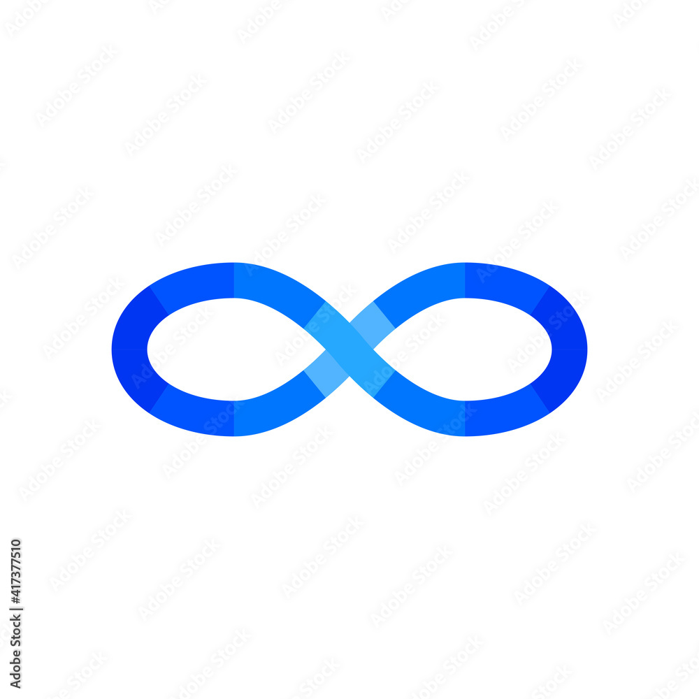 Unusual blue infinity sign. Abstract symbol of infinity Unusual blue infinity sign. Abstract symbol of infinity