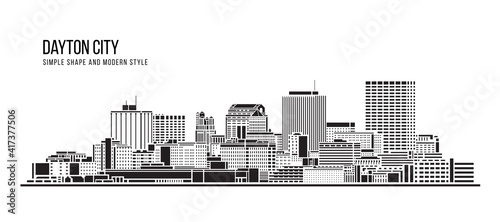 Cityscape Building Abstract Simple shape and modern style art Vector design -  Dayton city